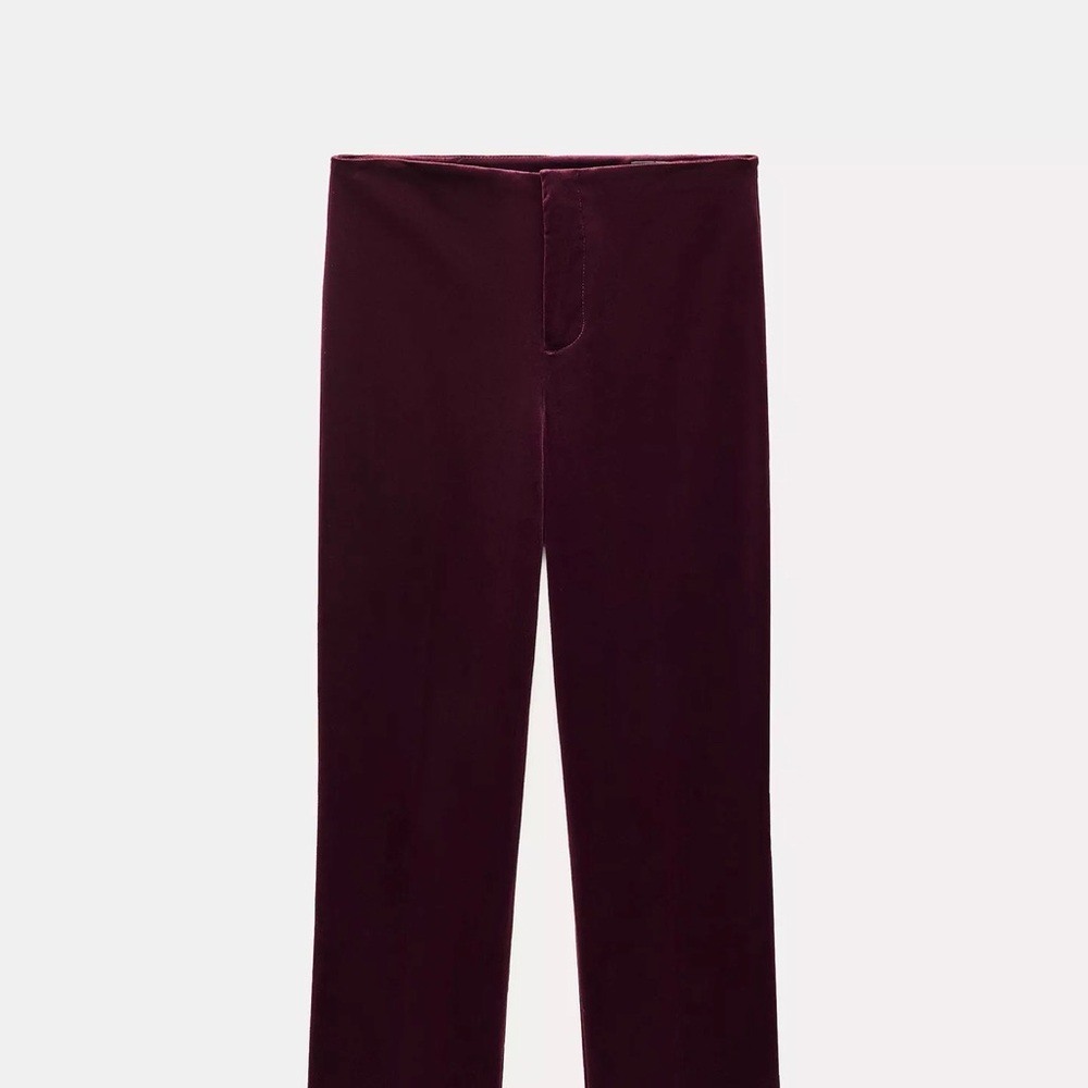 Zara Women's Corduroy Pants in Burgundy